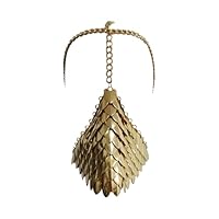 inlzdz Masques En Cotte De Mailles Bijoux Métalliques Chaîne Faciale Costume Cyber Punk Pour Femmes Hommes Or Taille unique