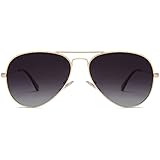 SOJOS Classic Polarized Sunglasses for Men Women Vintage Retro Style SJ1054,Gold/Gradient Grey