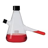 Wheaton Science Products 351454 Borosilicate Glass Nephelo Culture Flask with Cleanout Port, 300 mL Capacity, 200 mL Volume, 14 mm x 140 mm Sidearm