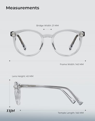 Image of TIJN Blue Light Blocking Glasses Men Women Vintage Thick Round Rim Frame Eyeglasses