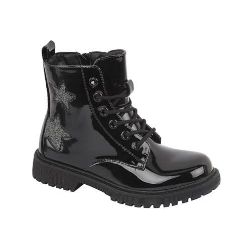 Bottines pour filles cuir PU noir A2Z 4 l'élégance du verni à talon épais