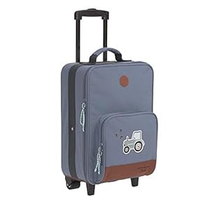 LÄSSIG Adventure Kindertrolley, kinderbagage, reiskoffer met pakriemen en wielen vanaf 3 jaar, voor kinderen Trolley Adventure Tractor Polyester, blauw