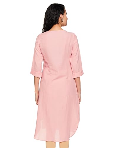Image of BIBA Women Blue Cotton Solid Kurti