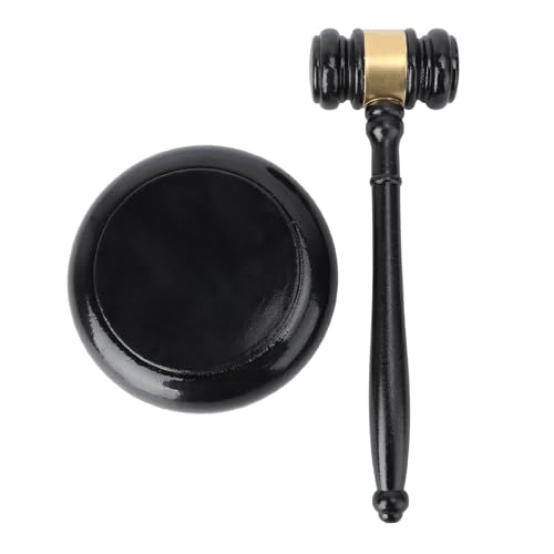 Mazo para juez de madera negro con base de sonido fuerte para subastas