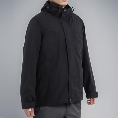 Men's Rain Jacket Outdoor Windbreaker Rain Coat Breathable Windproof Rain Suit Hooded Softshell Jacket2