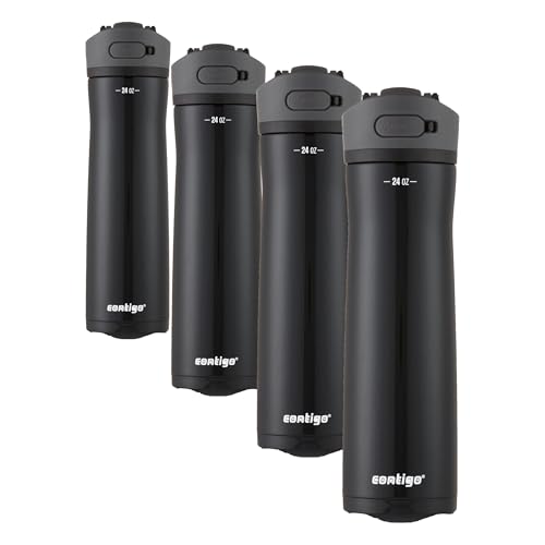 Image of Contigo Ashland Water Bottle, 24oz, AUTOSPOUT Lid | Licorice | Pack of 4