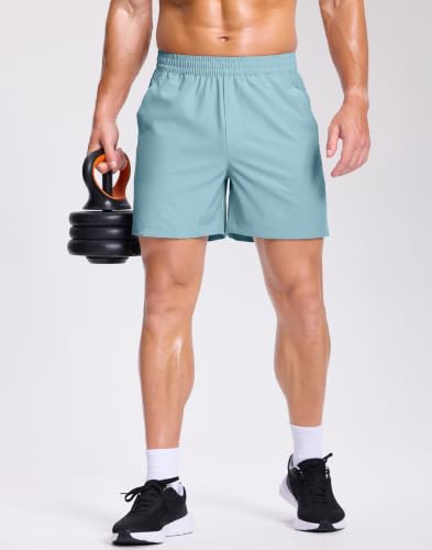 Image of GGJ Men's Lightweight Athletic Shorts with 2 Zipper Pockets 7 inch /9 inch /5 inch Gym Workout Running Quick Dry Tennis Shorts for Men