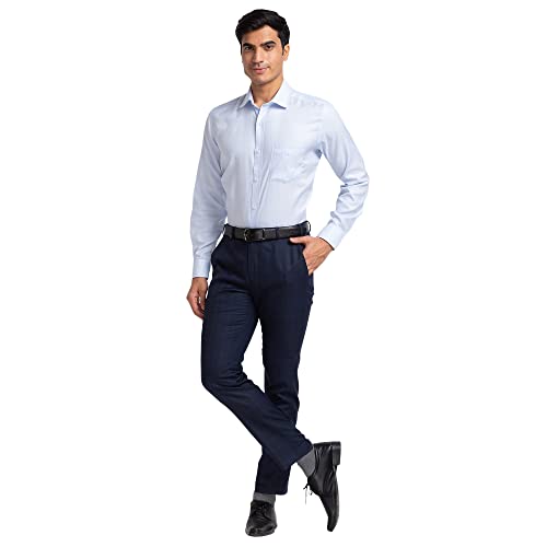 Image of Park Avenue Men's Pure Cotton Checks Pattern Regular Fit Semi Cutaway Collar Full Sleeve Formal Shirt