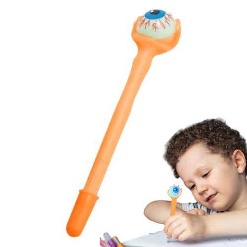 Lrtyui かわいいハロウィン用のペン,眼球デザイン文房具 - 暗所で発光する漫画ペン | 大学・オフィス・ジャーナリング・描画・家庭アートクラフト用