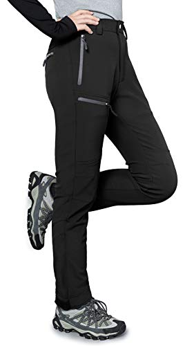 Hiauspor Snow-Ski-Pants-Women-Fleece-Lined Insulated Water Resistance Outdoor Winter Hiking Pant Snowboarding