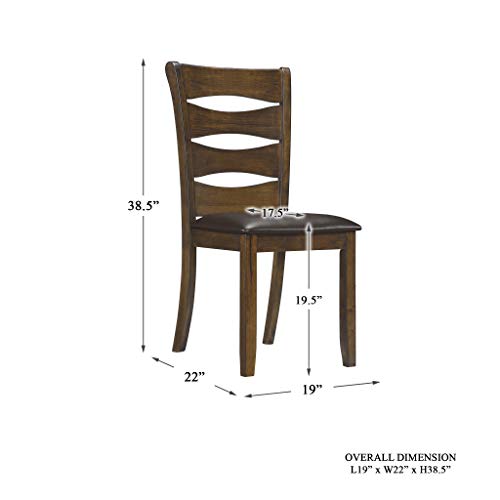 Homelegance 5-Piece Dinette Set, Brown - Thumbnail 3