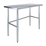 AmGood 24" X 48" Stainless Steel Work Table Open Base | NSF Kitchen Island Food Prep | Laundry Garag