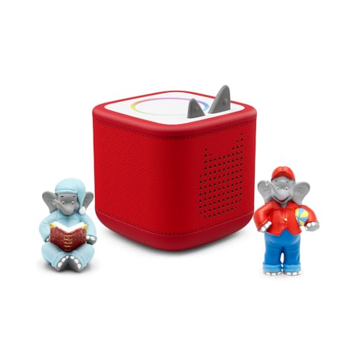 tonies Toniebox 2 Bundle Incl. 2 Benjamin Blümchen, Rot, Audioplayer für Hörbücher, Lieder, Einschlafen und Tonieplay für Kinder