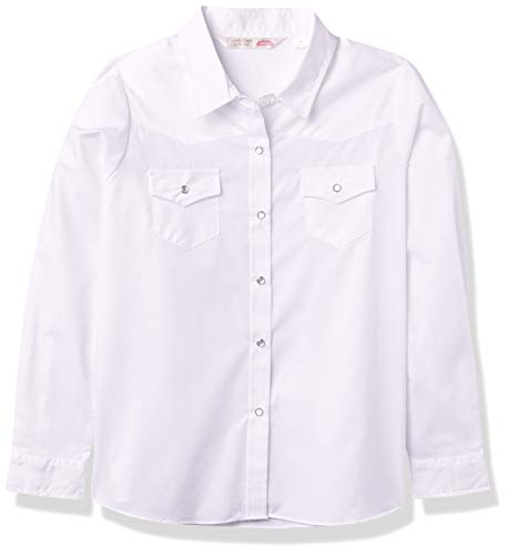 ELY CATTLEMAN Girls' Long Sleeve Solid Western Shirt