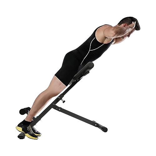 Back Extension Roman Chair, Adjustable Hyperextension Bench, Multi-function Weight Bench for Full All-in-One Body Workout, 330 Lbs Weight Capacity, Black