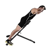 Hyperextension Bench with Adjustable Height and Back, Multi-functional Workout Bench, Back Extension Roman Chair