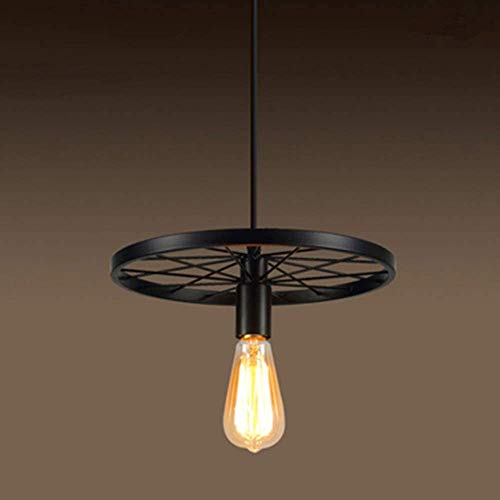 Lámparas Colgantes de Vintage,Lámpara de Araña de Rueda de Bicicleta,Luz de Techo Retro para comedor, Dormitorio, Café, Barra de Lectura D31cm
