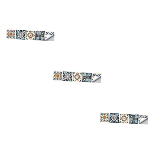 Angoily 3 Uds Papel Tapiz Retro Pegatina De Pegatina De Baño Pegatina De Pared De Empalme Pegatina De Línea De Cintura Pegatina De Azulejos