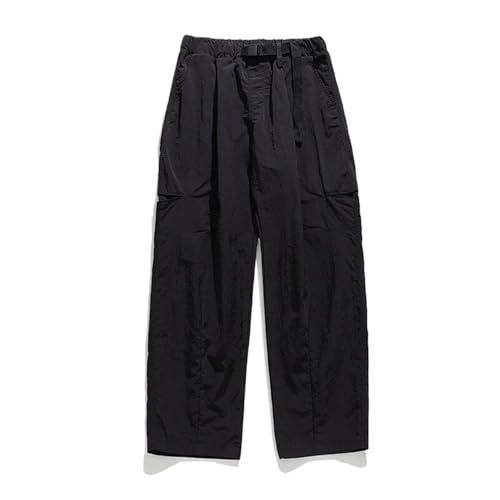 Man Hip Hop Casual Straight Leg Cargo Pants Solid Baggy Male Trousers