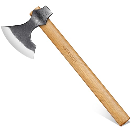 Dream Reach Beil Axt Klein - Wikinger Axt mit Gerader Holzgriff, Äxte Holz Spalten Camping Beil Outdoor für Garten Männer Geschenke