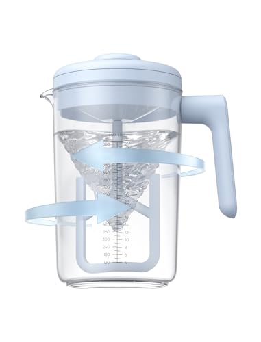 Image of Electric Formula Pitcher, 36 oz Baby Formula Mixing Pitcher, Automatic Baby Formula Mixer, Bidirectional Stirring Breastmilk Pitcher, Locking Lid Smooth Formula Maker Milk Storage for Fridge（Blue)