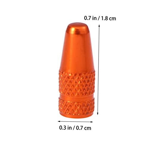 Set de 12 tapas para válvulas de neumáticos de bicicleta de aleación de aluminio, resistentes al agua, color naranja miniatura 2
