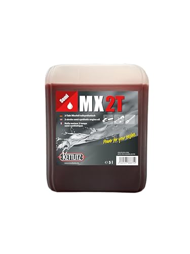 Huile 2T Semi-Synthétique 5L – Huile Moteur 2 Temps Essence – Faible Fumée – Tronçonneuse Débroussailleuse Scooter