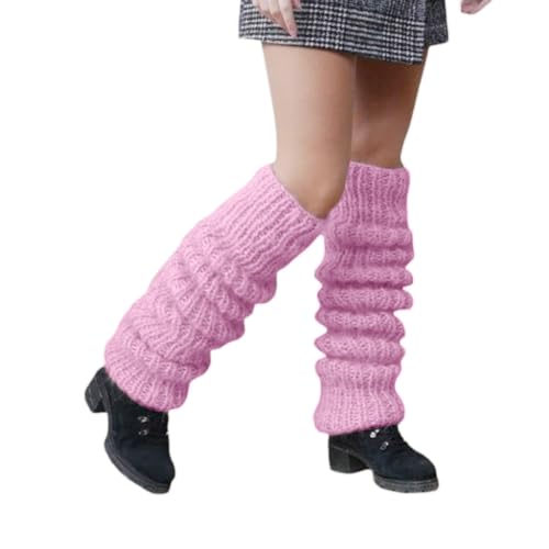 Women Winter Crochet Knitted Warm Leg Warmers Long Socks Solid Color Thermal Slouchy Furry Boot Cuffs Stockings