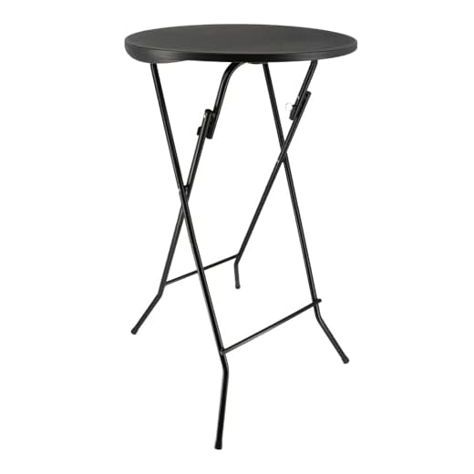 Table mange debout pliable diamètre 60cm hauteur 110cm - Table haute pliante de bar - Plateau résine Structure Acier laquée