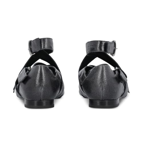 Women's Punk Ballet Flats Pointed Toe Ankle Strap Ballerina Shoes Buckle Crossed Strappy Comfortable Flat Shoes for Party Office Prom4