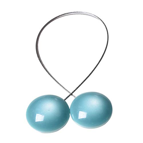 VOSAREA Abrazadera de Cortinas Hebilla para Cortinas Imán para Cortinas con Bola de Ópalo y Cuerda Decoración de Sala de Estar Azul