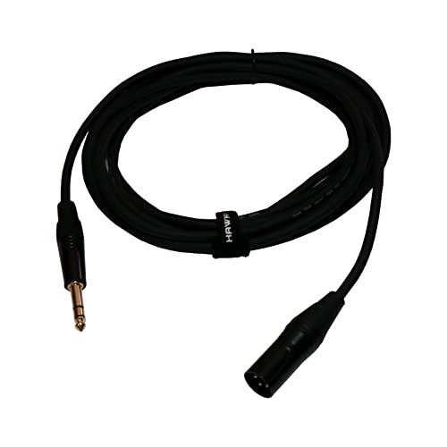 HAWK PROAUDIO SXSG016 Monitor Gold Series 6.35mm TRS Male to XLR Male Balanced Interconnect with Cable Tie - 5 Meter (Black)
