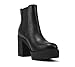 Soda EDITOR ~ Women Lug Sole High Heel Chelsea Fashion Ankle Boot w/Double Elastic Gore (BLACK PU, US Footwear Size System, Adult, Women, Numeric, Medium, 9)