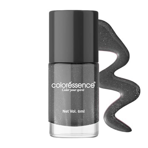 Image of Coloressence Cute Coats Long Lasting Nail Paint | Chip Resistant | Quick Dry | One Swipe Application | Toxin Free|Charcoal -6ml