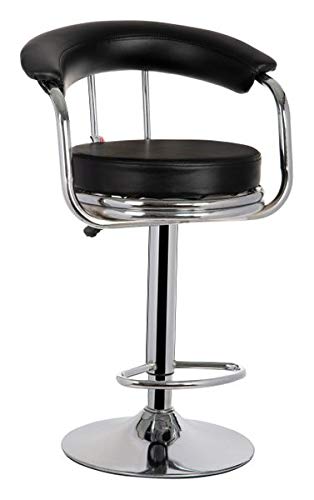 Caddy PU Leather Adjustable Swivel Adjustable revolving Chair with Back Bar Stools, Suitable for Kitchen, Cafeteria, Dining,Pubs, Office,Shops (Set of 1)