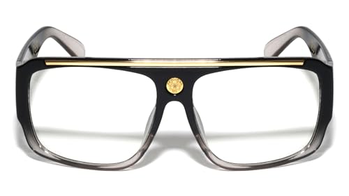 Image of Lion Head Flat Top Hip Hop Rapper Retro Bold Sunglasses
