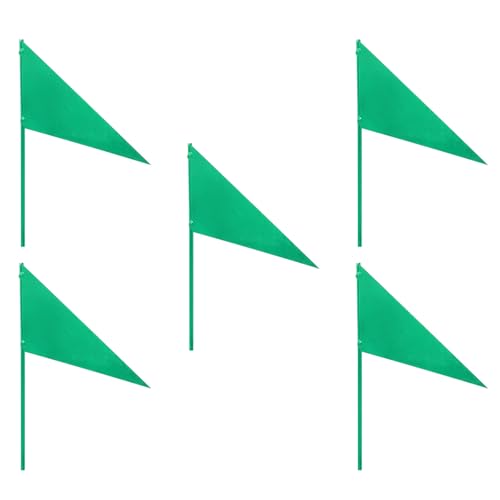 MAJORMENCH Iron Shot Put Flags, 5pcs, Green, Reusable