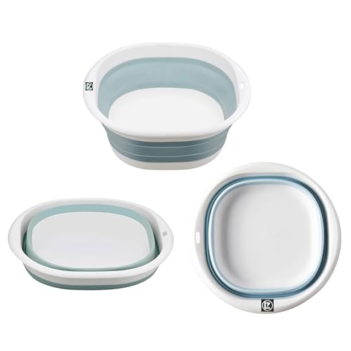 ZatRuiZE Collapsible Washing Up Bowl,Square Folding Wash Basin 4L,Portable Silicone Foldable Sink,Space Saving Washbasin for Camping, Travel, Kitchen,Outdoor Use