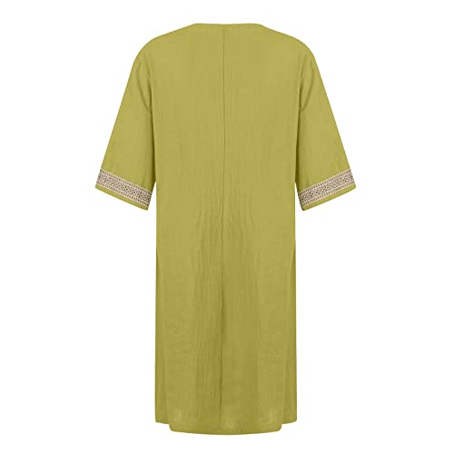 OIOLOYJM Plus Size Summer Dresses for Women 2025 Plus Size Dresses for Curvy Women 3/4 Sleeve Casual Boho Kaftan Dresses