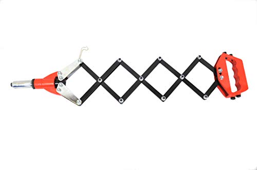 Image of Jon Bhandari Tools 32 inch Folding Riveting Gun | Heavy-Duty Riveter with Interchangeable Tips & Spanner | Rivet Sizes 3.2mm, 4mm, 4.8mm, 6.4mm | Ergonomic Non-Slip Handle for Industrial & DIY Use