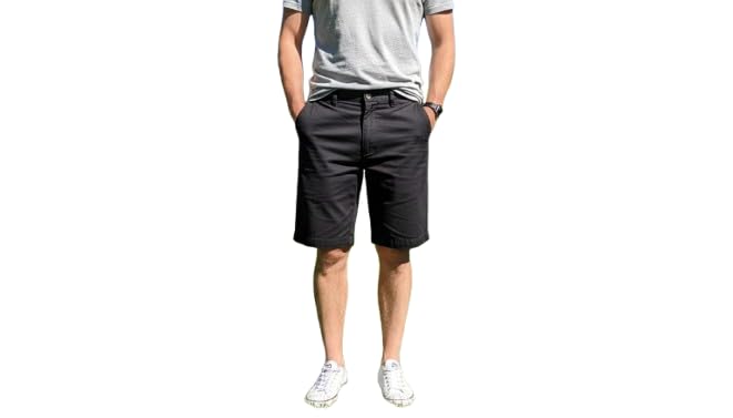 Shorts for Men-Cotton-Black (Size : W-36 ; L - 20 INCH)-image-23