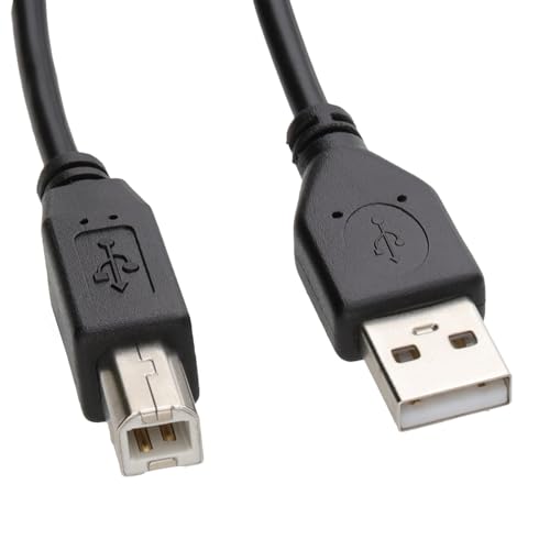 kenable USB 2.0 Printer Cable High Speed A to B Lead 24AWG for HP Canon Epson Brother Scanner Black 1.2m