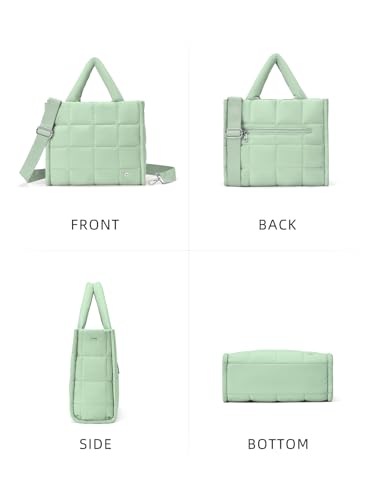 Image of WESTBRONCO Puffer Crossbody Bags for Women Quilted Tote Bag Puffy Weekender Overnight Bag Nylon Shoulder Handbag