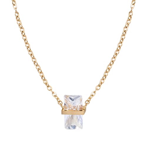 [Matthewmark]【クリスタルネックレス】レディース ネックレス ストーン クリスタル ステンレス アクセサリー シンプル プチプラ 誕生日 プレゼント ギフト 人気 little_chain06