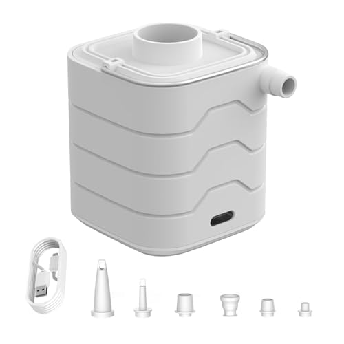Bomba de aire portátil para inflables, herramienta desinfladora con 6 boquillas, bomba de aire de viaje, para cojines al aire libre, colchón, cama, , de natación, sofá, flotadores de