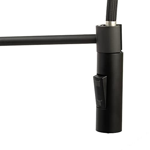 Image of Dura Faucet DF-MK504SLK-MB RV Pull-Down Kitchen Faucet (Matte Black) | High-arc spring pull-down kitchen faucet for RV and camper galleys. Matte Black finish.