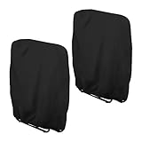 Schutzhülle Gartenmöbel Abdeckhaube für Klappstühle Liegestuhl Konferenzstuhl Faltstuhl Deckchair Stapelbar Gartenstühle, Winddicht, Anti-UV, Ourdoor Abdeckung mit Aufbewahrungstasche (Schwarz)