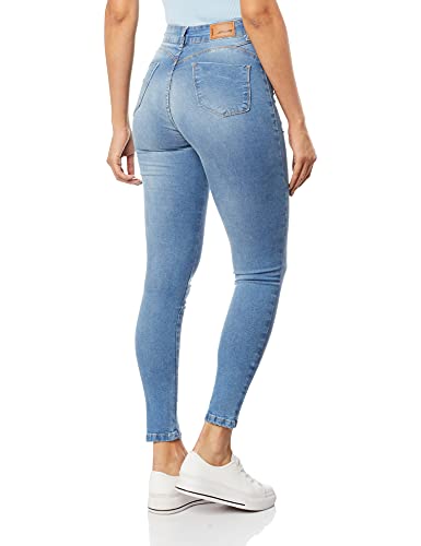 Calça jeans push up, Feminino, Azul, 44