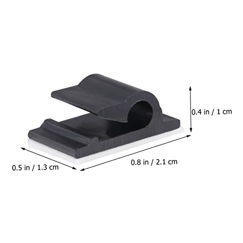jojofuny 100pcs Sujetadores adhesivos para cables para gestión bajo escritorio, clips de fijación en plástico resistente para organizador de cables miniatura 7