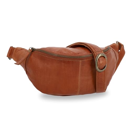 Gusti Leder Bauchtasche Cillian – Vintage Gürteltasche für Damen und Herren, vielseitige Hüfttasche aus robustem Rindsleder für Freizeit, Reise und Festivals
